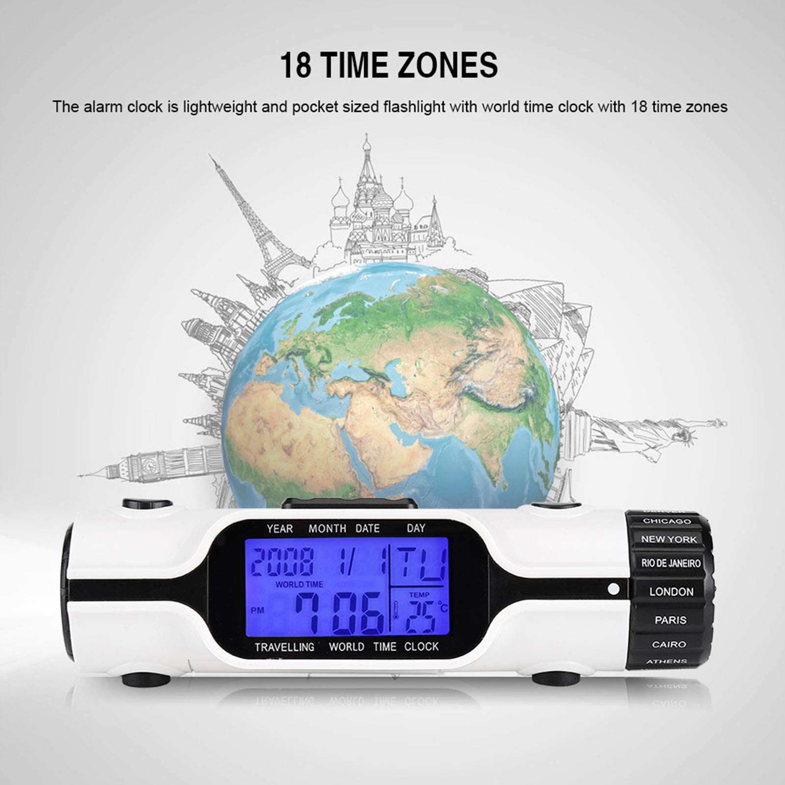 Amazon.com: Gavigain World Time Travel Clock, World Time Alarm